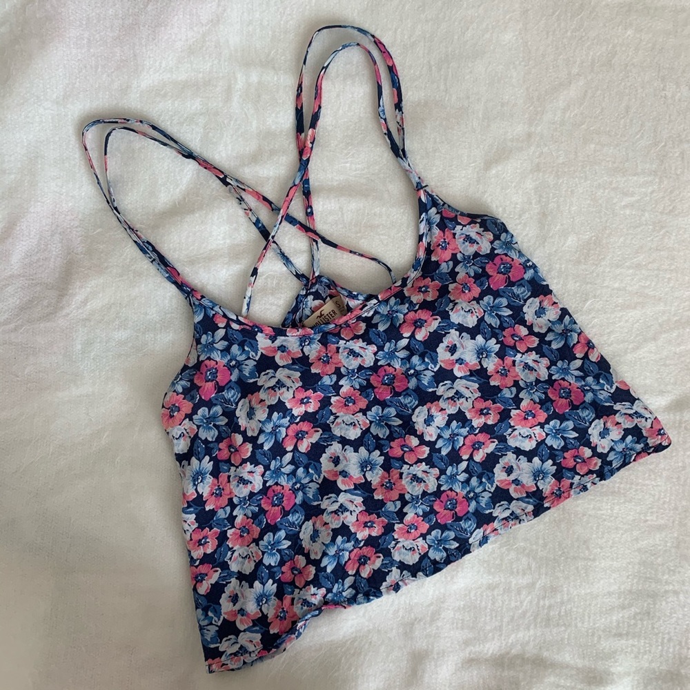 Hollister Floral Strappy Crop Top